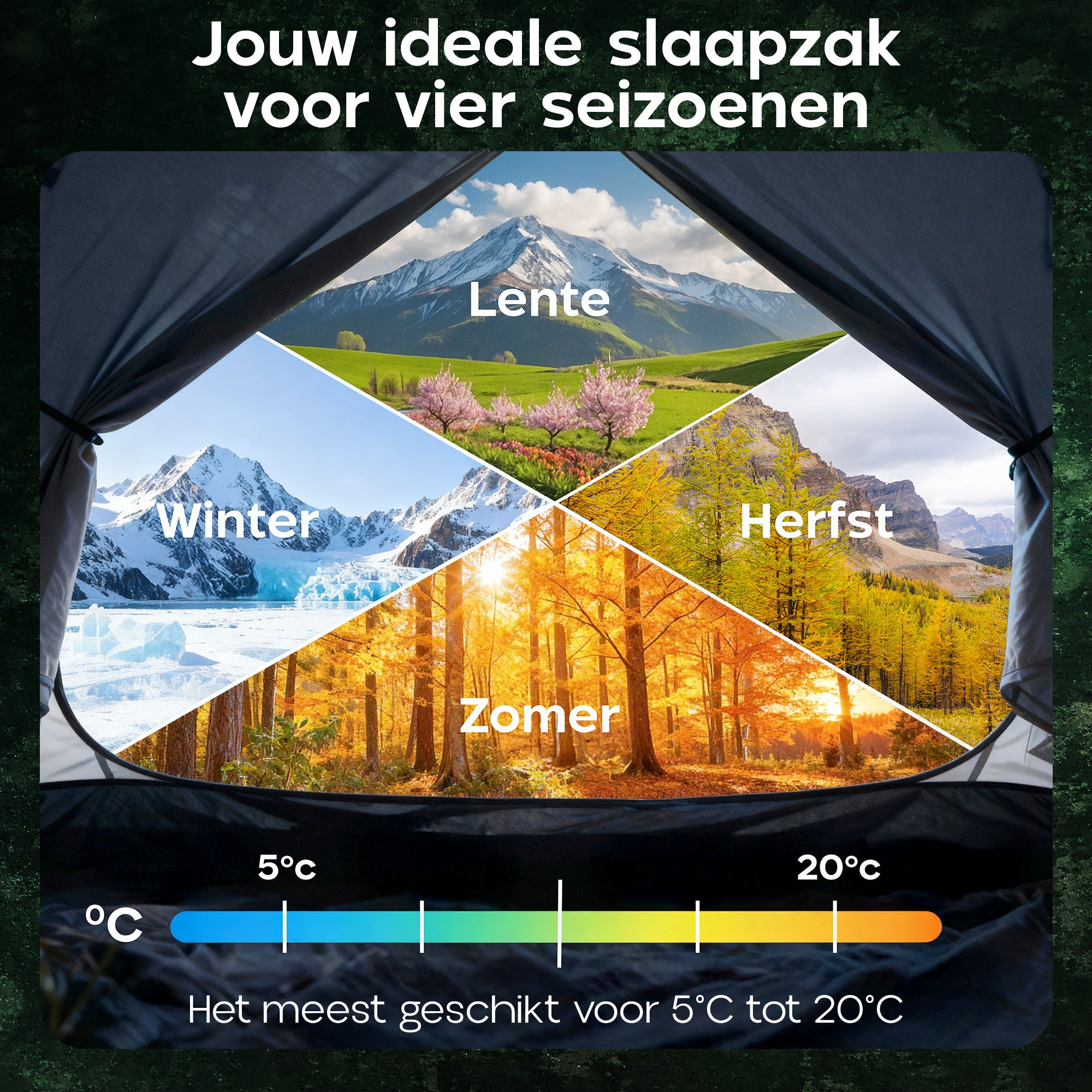 Kochar Slaapzak 4 Seizoenen - Groen