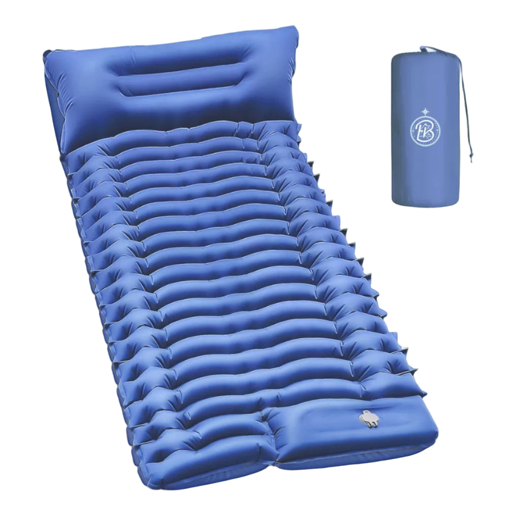 Kochar Slaapmat Zelfopblazend – Met Ingebouwde Voetpomp & Hoofdkussen - Blauw