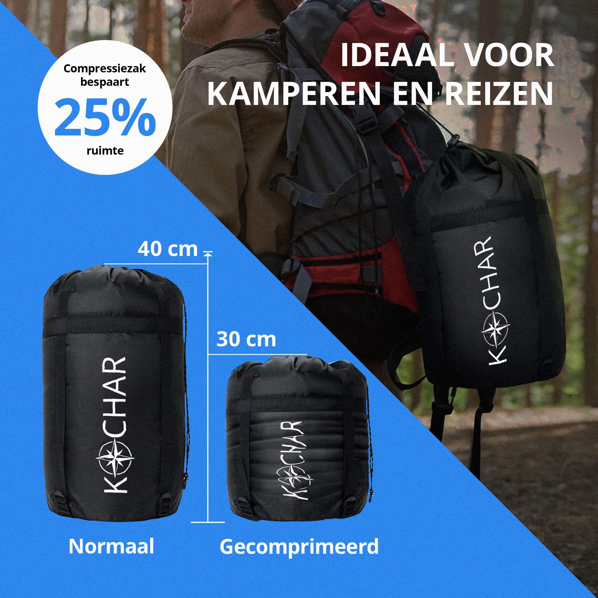 Kochar Slaapzak 3 Seizoenen - Blauw