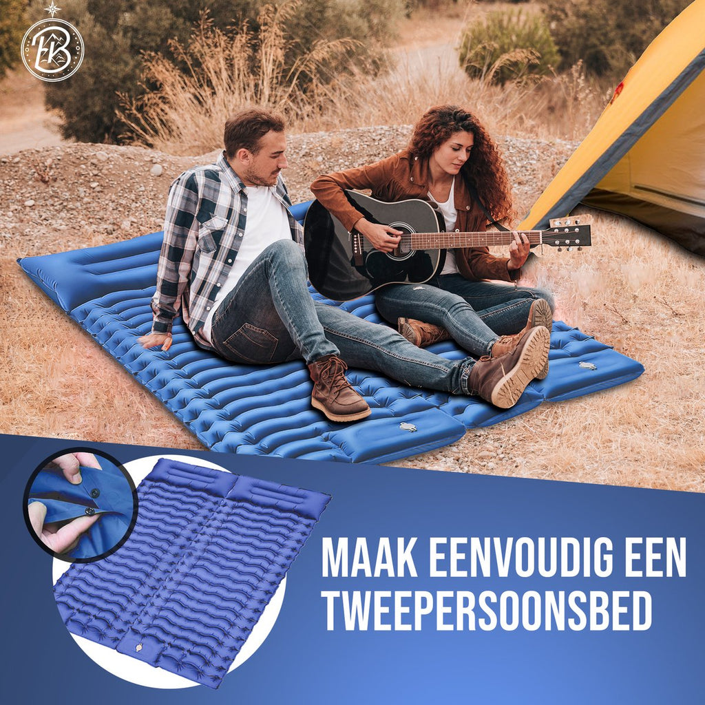 Kochar Slaapmat Zelfopblazend – Met Ingebouwde Voetpomp & Hoofdkussen - Blauw