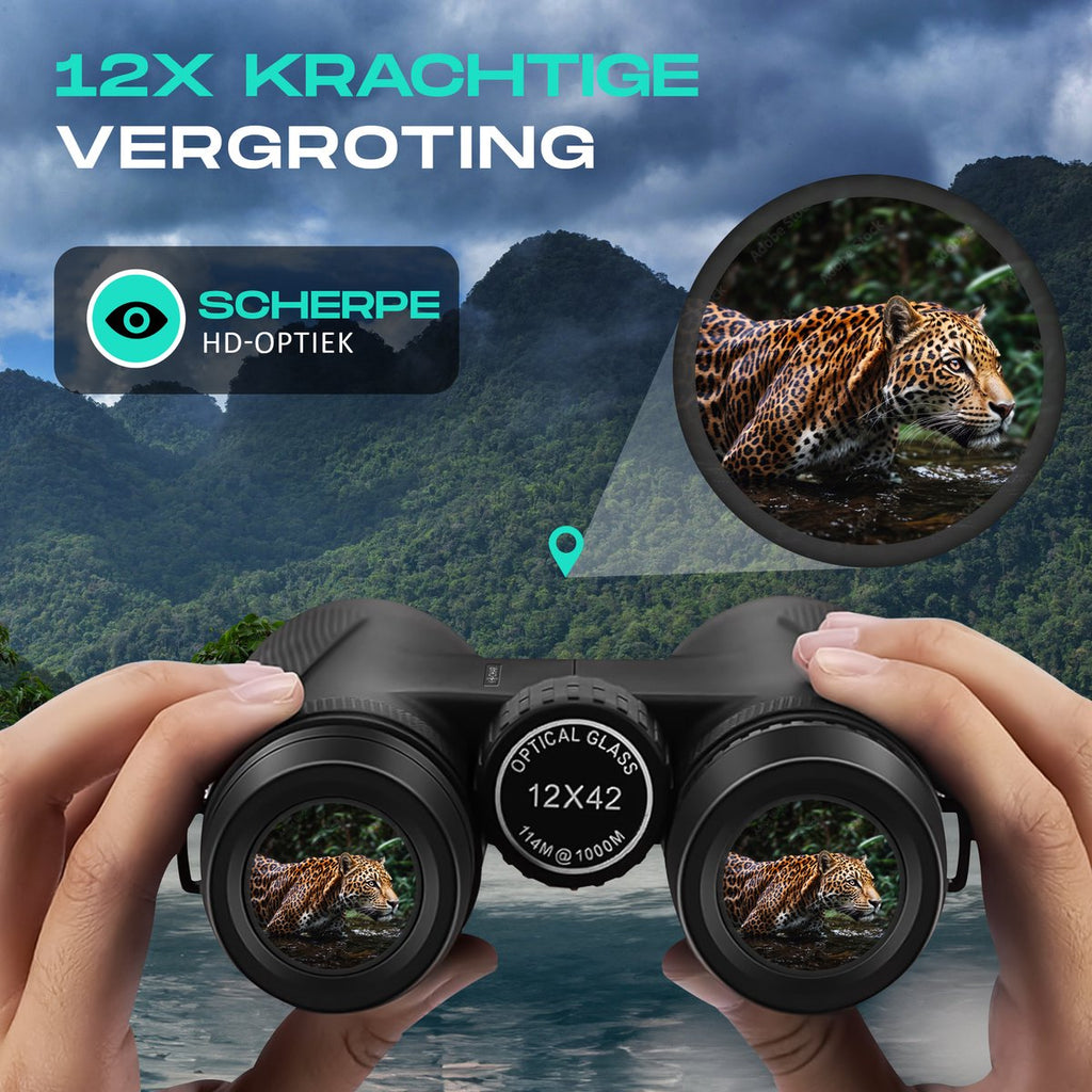 Kochar Verrekijker - 12x42 - Incl. Tripod en Telefoonhouder - BAK4 - Waterdicht - Verrekijker voor volwassenen & kinderen