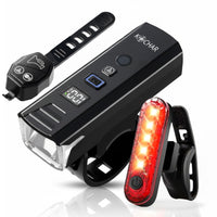 Kochar Fietsverlichting Set LED – Met Ingebouwde Fietsbel & Afstandsbediening - Voorlicht & Achterlicht – 500 Lumen – Fietslampjes USB oplaadbaar