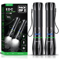 Kochar EDC Zaklamp LED oplaadbaar - Set van 2 - 800 Lumen - 5 Standen