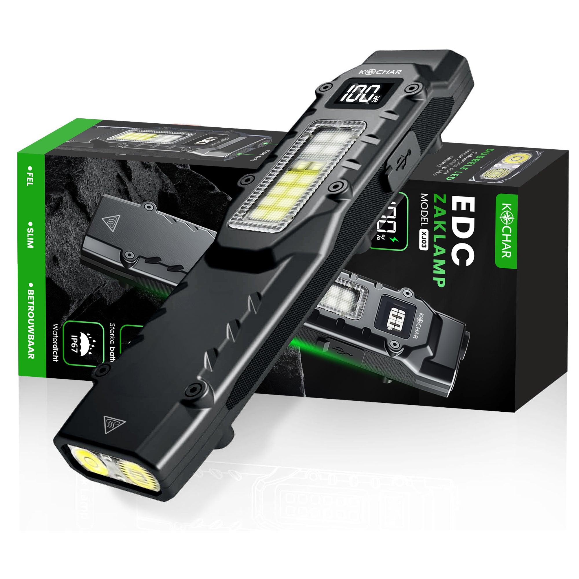 Kochar EDC Zaklamp LED Oplaadbaar - 1000 Lumen