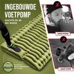 Kochar Slaapmat Zelfopblazend – Met Ingebouwde Voetpomp & Hoofdkussen - Groen