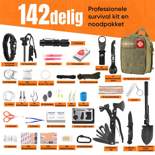 Kochar Noodpakket - 142 Delige Survival Kit - Overlevingspakket